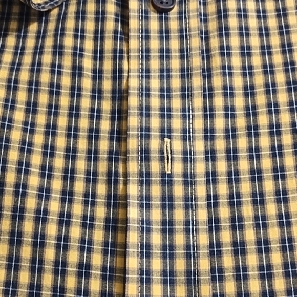 Black & Yellow Plaid Soft Button-Down Shirt Pen Pocket - Picture 10 of 14